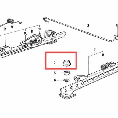 Nắp Chụp Ốc Trượt Ghế Trước BMW E30 Đời Đầu (52 10 1 913 670)