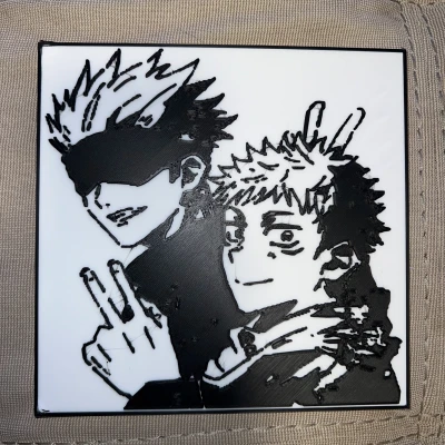 Tranh 2D Itadori và Gojo - JJK