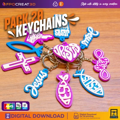 Móc Khóa Chúa Jesus Miễn Phí - STL & Đa Sắc Màu