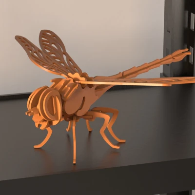 Mô hình ghép hình 3D con chuồn chuồn
