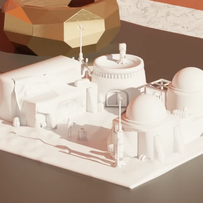 C3-PO, R2-D2, Tatooine - Trang Trí Nhà Cửa Star Wars