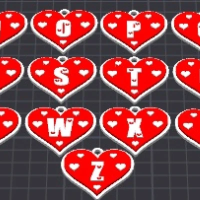 Bộ Chữ Cái Trái Tim Tình Yêu 2/2, Móc Khóa Valentine / Mặt Dây Chuyền