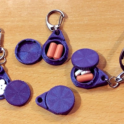 Hộp Đựng Thuốc Mini Móc Khóa, Nhiều Kích Cỡ