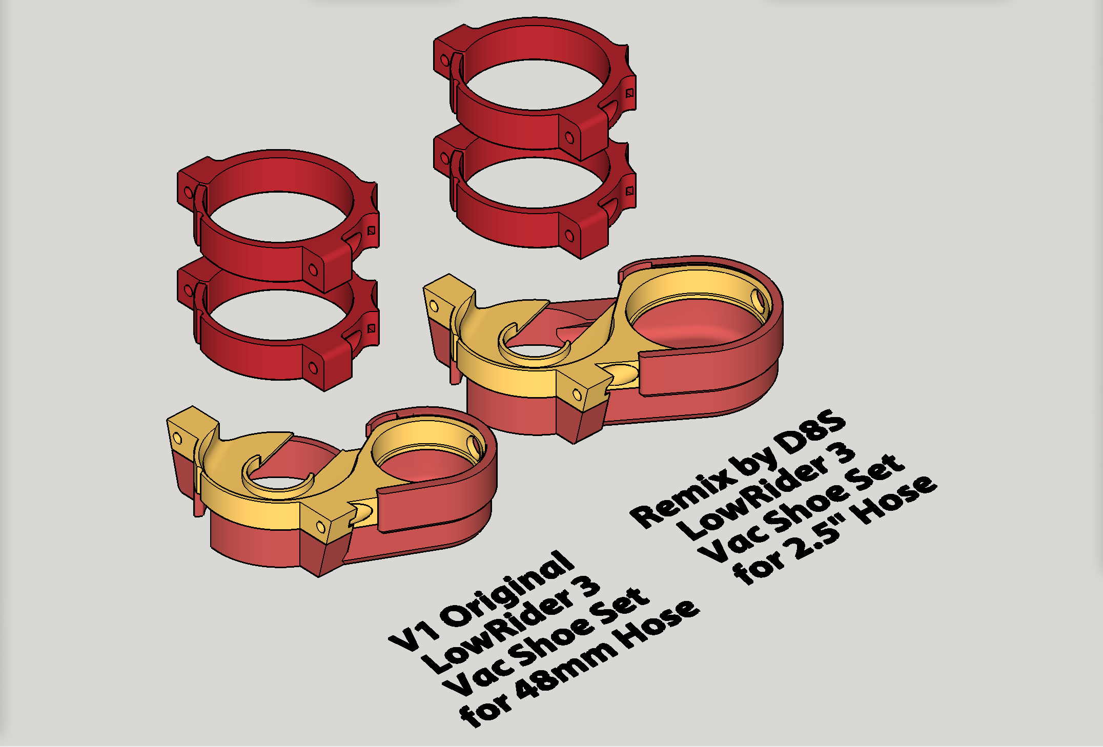 Giá đỡ Makita 700 Series & chụp bụi tháo rời cho LowRider 3 CNC - Sửa đổi cho ống 2.5" (v1.1)