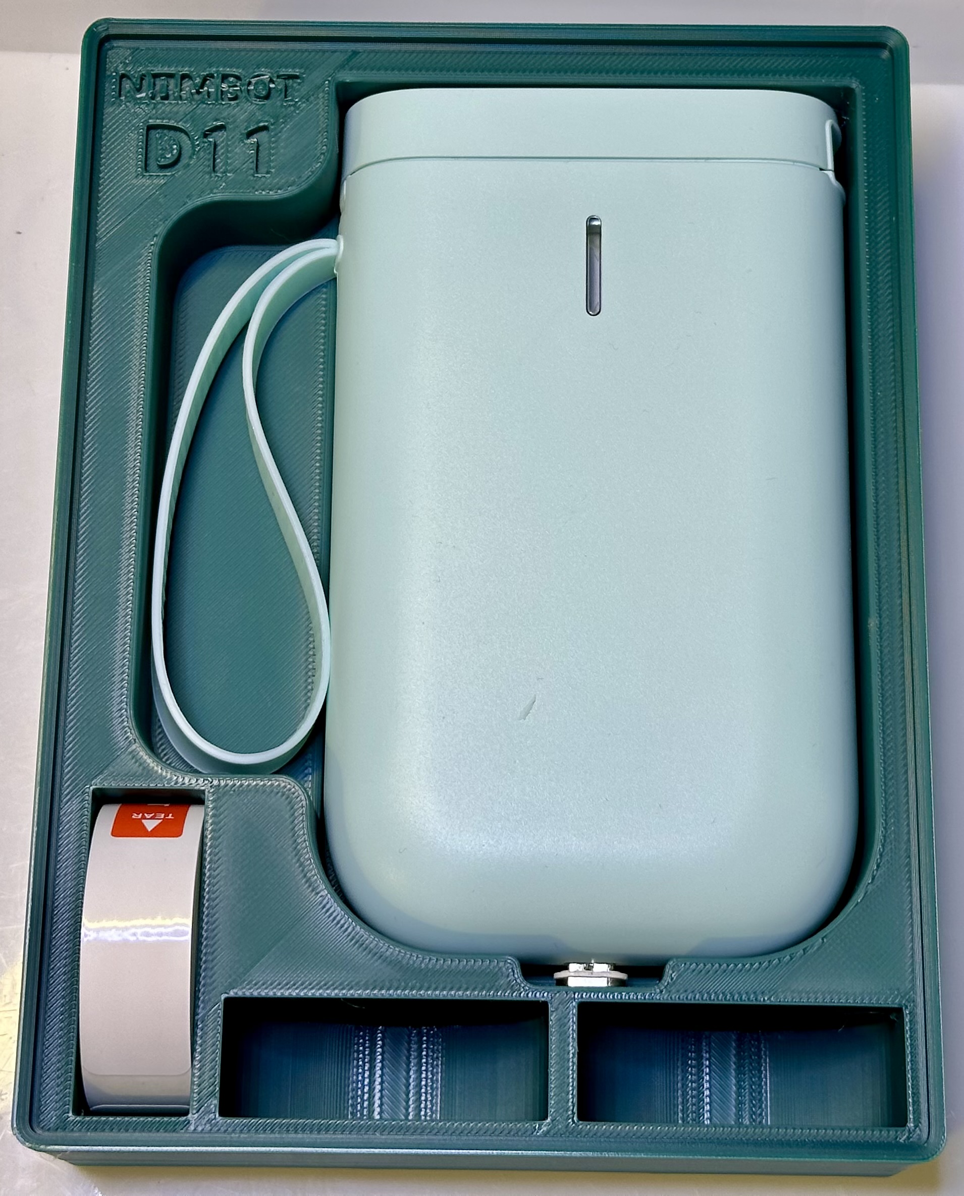 Hộp Gridfinity Máy in nhãn Niimbot D11 & Cuộn nhãn Dự phòng (3x4x6)