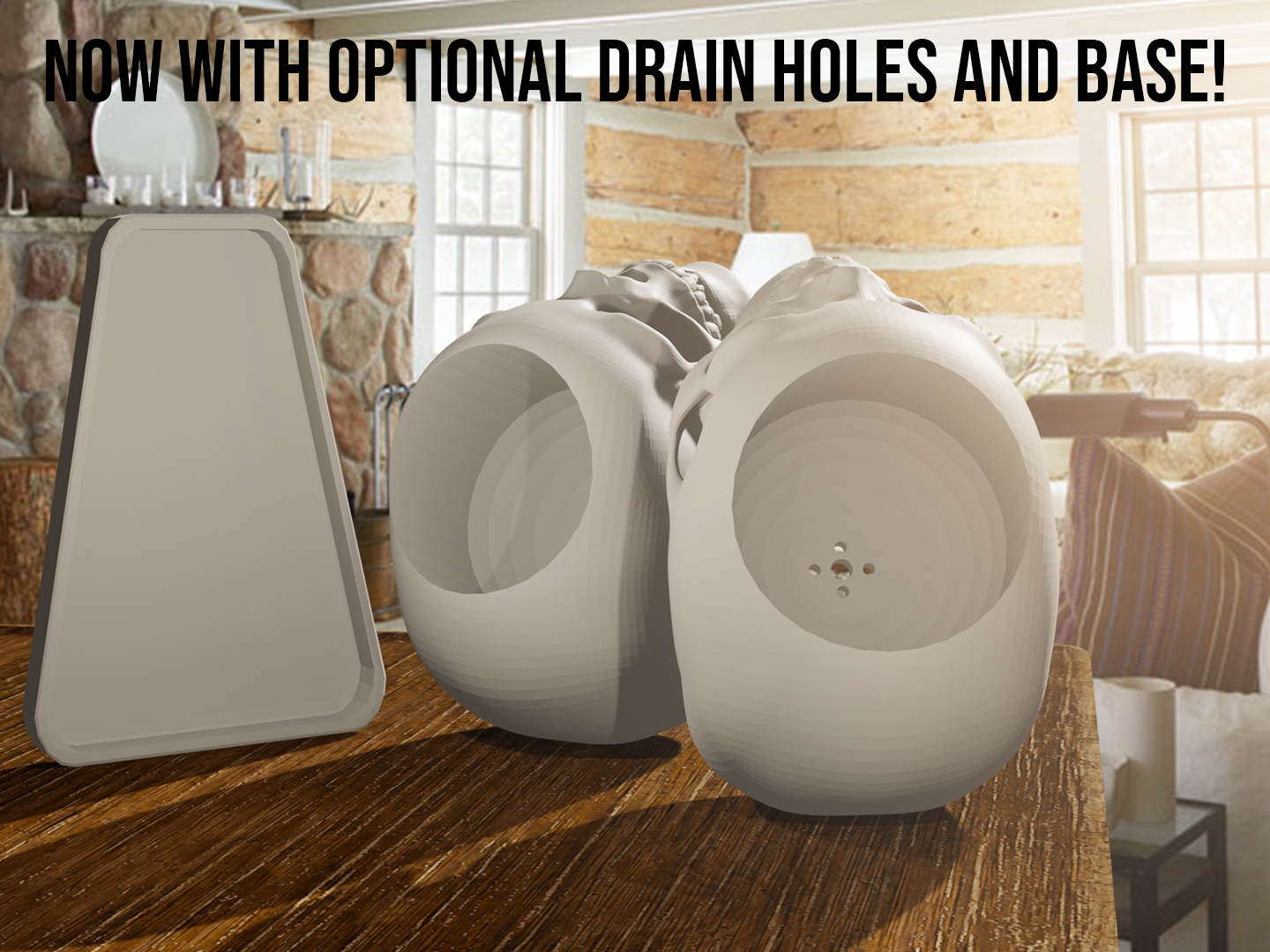 Chậu Cây/Cốc Cắm Bút Hình Đầu Lâu Chân Thật