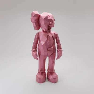 Mô Hình KAWS Phong Cách Low-Poly (XX)