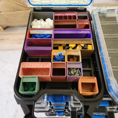 Tấm đế Gridfinity cho Hộp đựng đồ Hart Stack Half 254497 - Lưới 5x6 có bộ chuyển đổi cho ngăn cao 6u