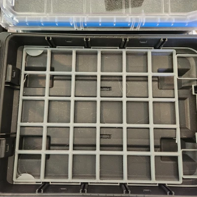 Tấm đế Gridfinity cho Hộp đựng đồ Hart Stack Half 254497 - Lưới 5x6 có bộ chuyển đổi cho ngăn cao 6u