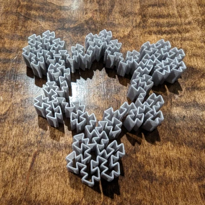 Mô hình Gosper fractal xoay nghịch (chế độ bình hoa)