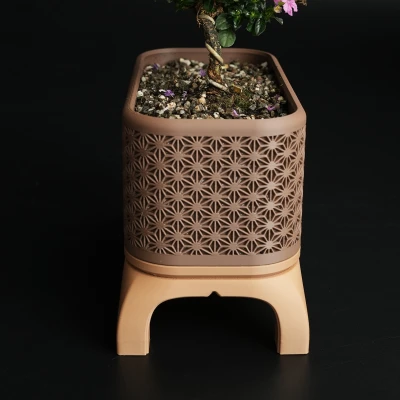 Chậu Cây Bonsai Kumiko Có Chân (Chữ Nhật)