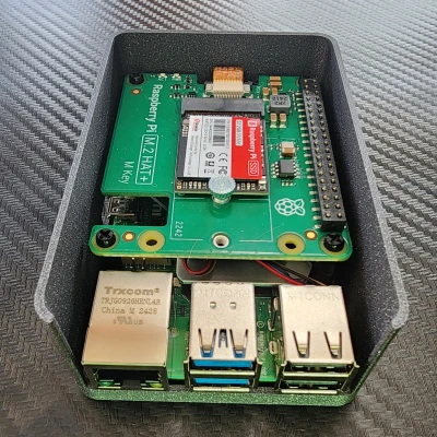 Vỏ Case Raspberry Pi 5 kèm Quạt và NVME HAT Chính Hãng + SSD