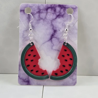 Bông Tai Dưa Hấu, Trứng, Pizza và Bơ - Phần 1 Bông Tai Đồ Ăn - In Lớp Không Cần AMS