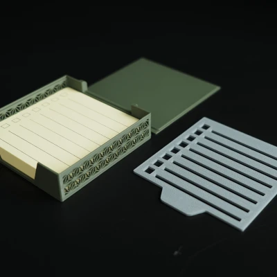 Khay Đựng Giấy Ghi Chú Kumiko Kèm 8 Mẫu Vẽ