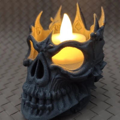 Đầu Lâu Lich King - Chân Nến LED