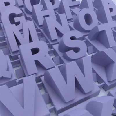 Tên 3D từ các chữ cái - Phông chữ tiêu chuẩn