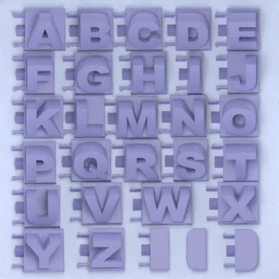 Tên 3D từ các chữ cái - Phông chữ tiêu chuẩn