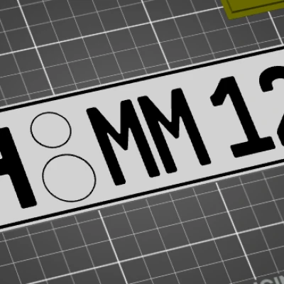 Mẫu biển số xe Kfz Kennzeichen (Đức-EU) một dòng