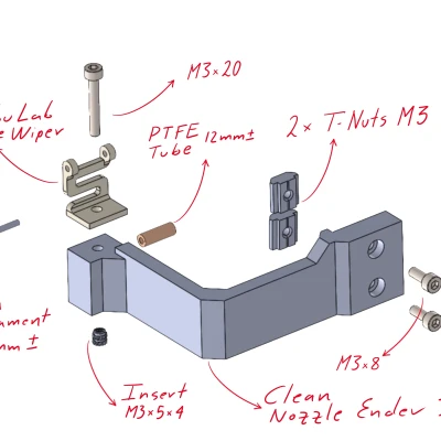 Bộ làm sạch đầu phun tự động cho Ender 3 S1 & tương tự (có GCODE)