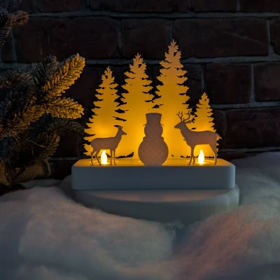 Chân Nến Cảnh Mùa Đông Giáng Sinh Ấm Áp