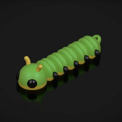 Móc Khóa Sâu Rô-bốt Dẻo