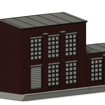 Mô hình công nghiệp bên đường ray khổ N, chiều rộng hẹp