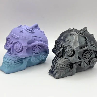 Đầu Lâu Bánh Răng Phong Cách Cyberpunk