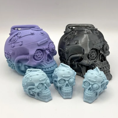 Đầu Lâu Bánh Răng Phong Cách Cyberpunk