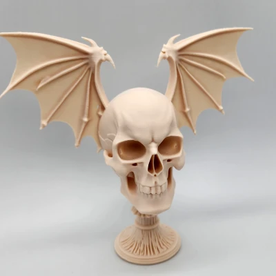 Đầu Lâu Rồng Có Cánh Trên Bệ