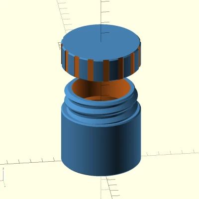 Hộp Tròn Tùy Chỉnh OpenSCAD Có Nắp Vặn / Chai Đựng