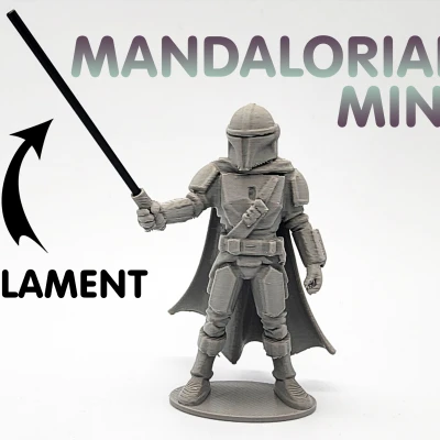 Mô Hình Mandalorian Mini kèm Darksaber bằng Sợi Nhựa