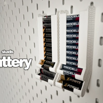 Giá đỡ/Hộp đựng pin AA/AAA cho IKEA Skadis