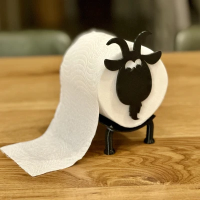 Kệ Giữ Cuộn Giấy Vệ Sinh/Khăn Giấy Hình Cừu và Dê Siêu Tiện Lợi