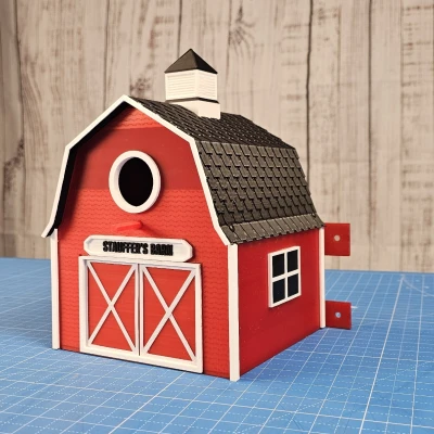 Chuồng chim nhà kho màu đỏ