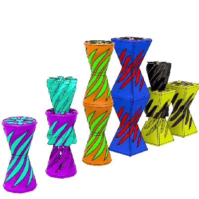 Đồng hồ Cát Không Tưởng Kiểu Kim Tự Tháp & Nón (Phiên bản Khổng Lồ!) Xoắn Ốc Fidget Vortex