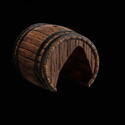 Mô hình thùng gỗ vỡ trang trí hồ cá/terrarium/miniature