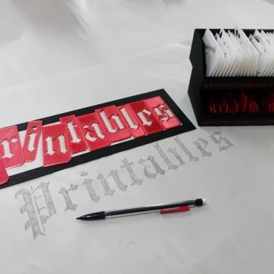 Khuôn Vẽ Chữ Rời - Font Engravers Old English