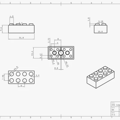 Mảnh ghép Lego 2X4 (3001)