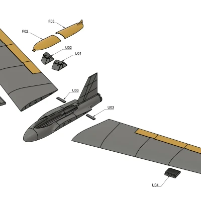 Máy bay cánh bay HAWk RC Module hóa