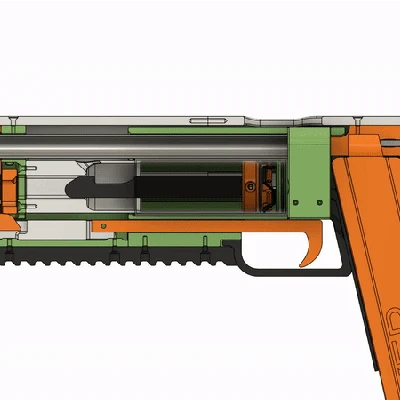 Foxbat - Súng lục Handcannon Tích hợp Băng đạn (Súng Nerf In 3D)