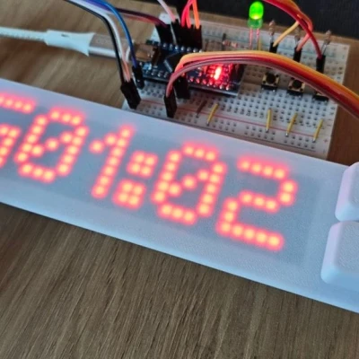 Vỏ Hộp Gọn Gàng Cho Màn Hình MAX7219 - Điều Khiển Bằng Hai Nút Bấm