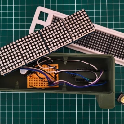 Vỏ Hộp Gọn Gàng Cho Màn Hình MAX7219 - Điều Khiển Bằng Hai Nút Bấm