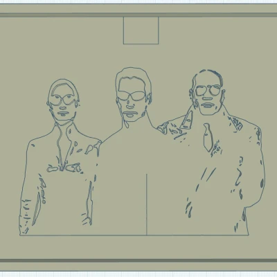 Khung Tranh Tường Ma Trận 15x20cm - Neo, Trinity và Morpheus