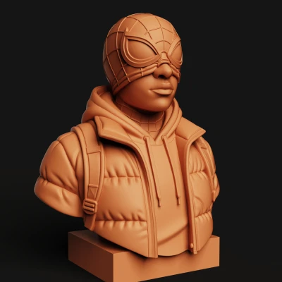 Tượng Spider-Man Miles Morales | Áo Phao Phong Cách Đường Phố