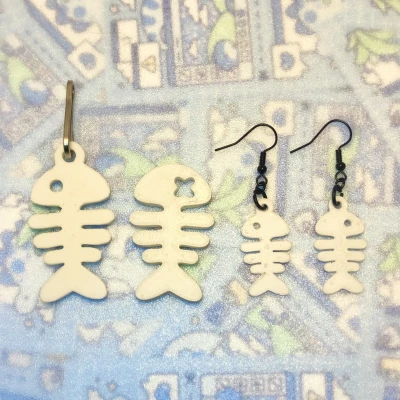 Móc Khóa / Bông Tai / Cài Áo Hình Xương Cá