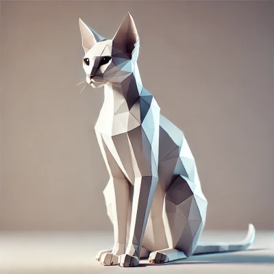 Mô hình Mèo Ai Cập Mau Phong Cách Low Poly 1