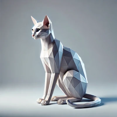 Mèo Ai Cập Mau Phong Cách Low Poly 2