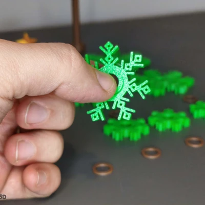 Cây Thông Noel Bông Tuyết Xoay - Mẫu In 3D