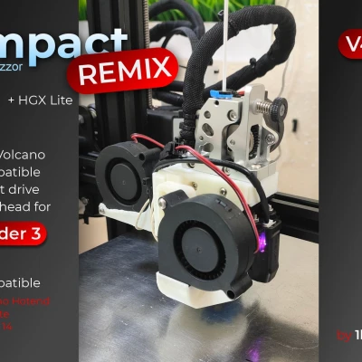 Impact printhead Remix cho Ender 3 / NEO / PRO (không phải E3 V2 V3) HGX-Lite kèm mount CR-touch