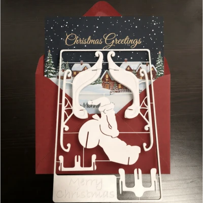 Xe Tuần Lộc Santa - Thiệp Giáng Sinh Kit Card - chỉ 16g!